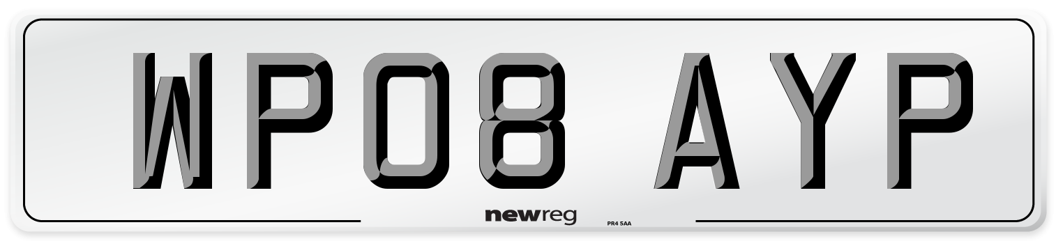 WP08 AYP Number Plate from New Reg